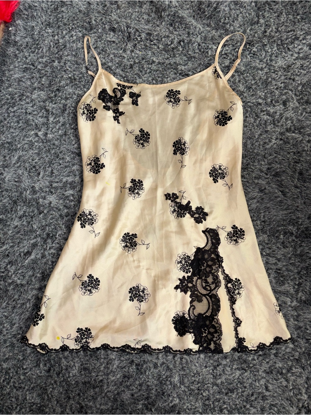 2006 Victorias Secret Slip Dress with Black Floral Lace